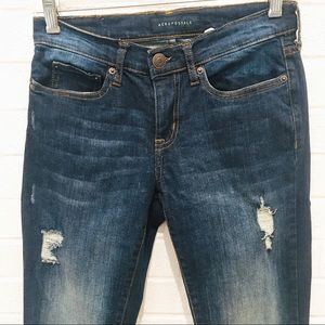 Aeropostale Skinny Destroyed Distressed Jeans 2